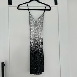 Shine In A Silver And Black Sequin Dress!